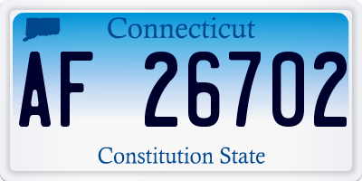 CT license plate AF26702