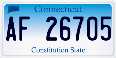 CT license plate AF26705