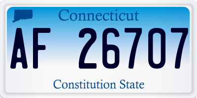 CT license plate AF26707