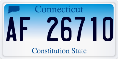 CT license plate AF26710