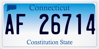 CT license plate AF26714
