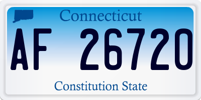 CT license plate AF26720