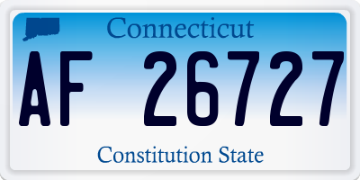 CT license plate AF26727