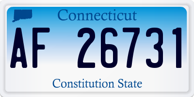 CT license plate AF26731