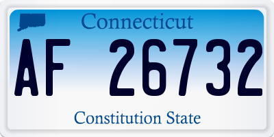 CT license plate AF26732