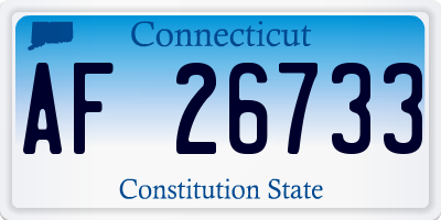 CT license plate AF26733