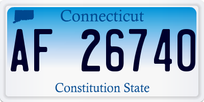 CT license plate AF26740