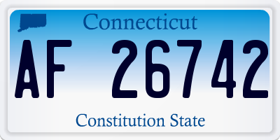 CT license plate AF26742