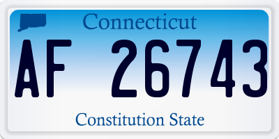CT license plate AF26743