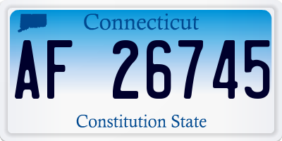 CT license plate AF26745