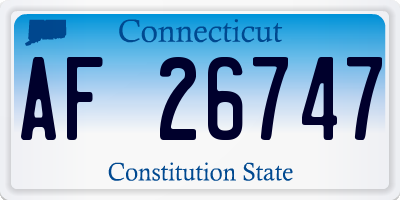 CT license plate AF26747