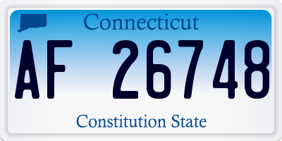 CT license plate AF26748