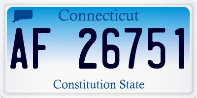 CT license plate AF26751