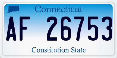 CT license plate AF26753