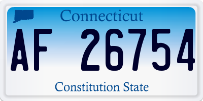 CT license plate AF26754