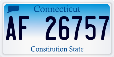 CT license plate AF26757