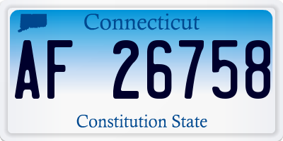 CT license plate AF26758