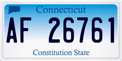 CT license plate AF26761