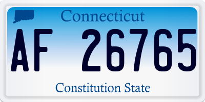 CT license plate AF26765
