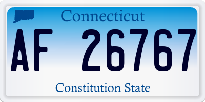 CT license plate AF26767
