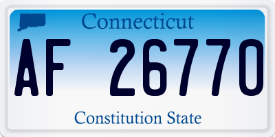 CT license plate AF26770
