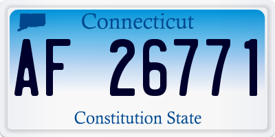 CT license plate AF26771