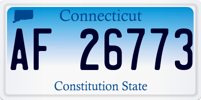 CT license plate AF26773