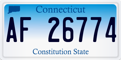 CT license plate AF26774