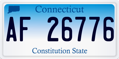 CT license plate AF26776
