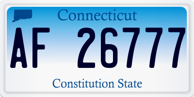 CT license plate AF26777