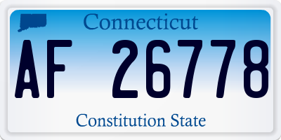 CT license plate AF26778