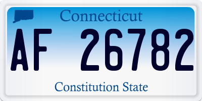 CT license plate AF26782