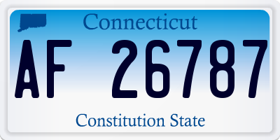 CT license plate AF26787