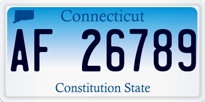 CT license plate AF26789
