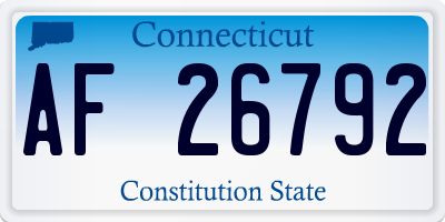 CT license plate AF26792