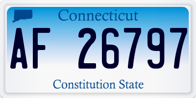 CT license plate AF26797