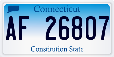 CT license plate AF26807