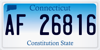 CT license plate AF26816