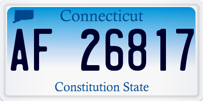CT license plate AF26817