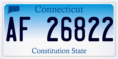 CT license plate AF26822