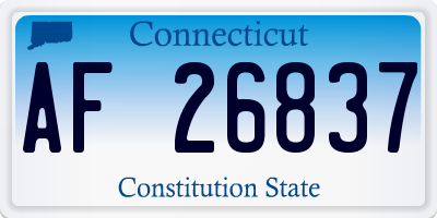 CT license plate AF26837