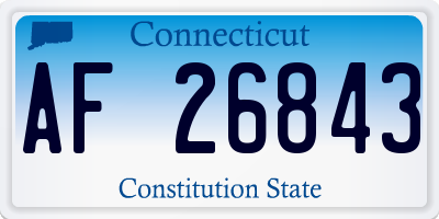 CT license plate AF26843