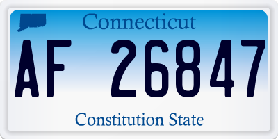 CT license plate AF26847
