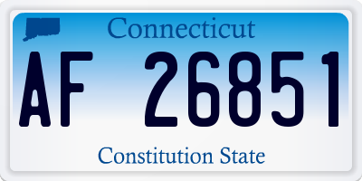 CT license plate AF26851