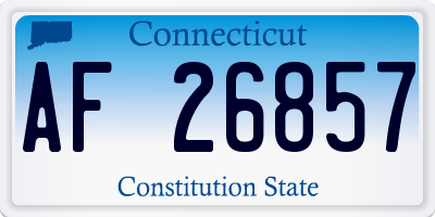 CT license plate AF26857