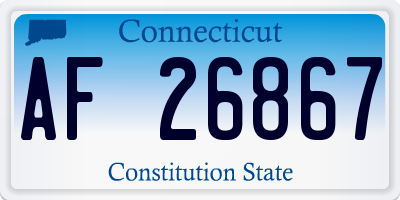 CT license plate AF26867