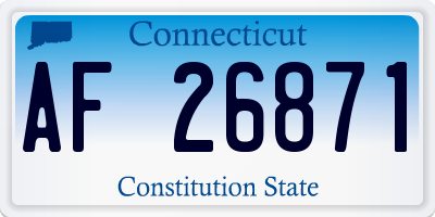 CT license plate AF26871