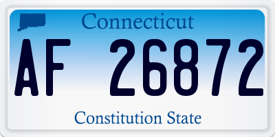 CT license plate AF26872