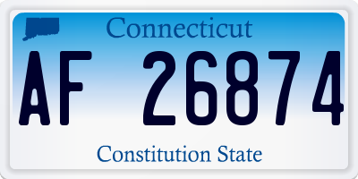 CT license plate AF26874