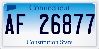 CT license plate AF26877